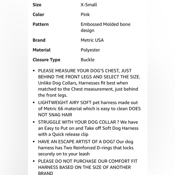 DOG HARNESS BY COMFORT FIT small breed dog SIZE XS - Picture 7 of 11